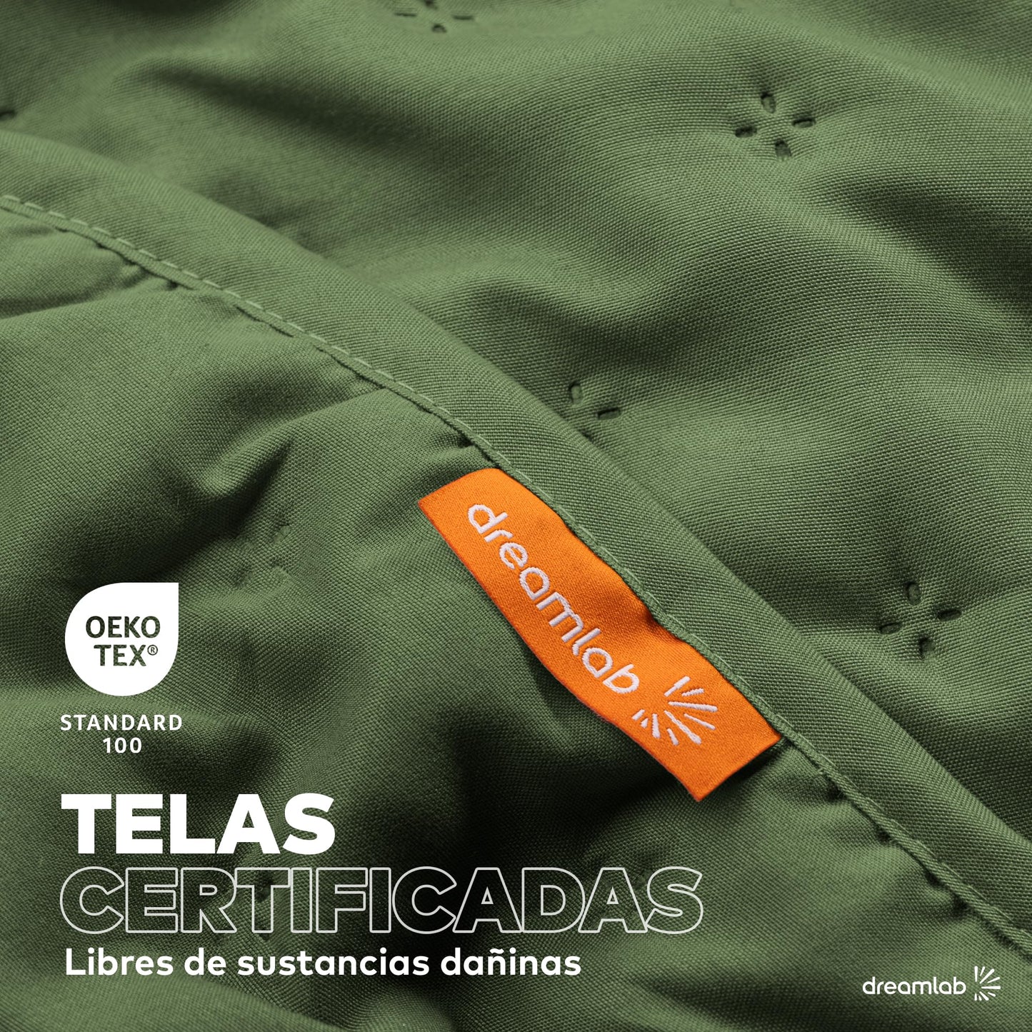 Dreamlab Colcha Ligera con 1 Funda de Almohada, Capitonado, Ultra Suave.Hipoalergénico. Edrecolcha para Cama. Edredón para Verano y Todas Las Estaciones. (Individual 175x240 cm,Trébol,Verde Seco)