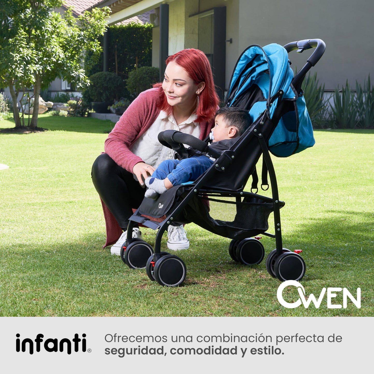 INFANTI | Carriola para Bebe OWEN | Carreola con Portabebé - Carriola de Viaje - Carrito para Bebe con Barra de Seguridad Desmontable | Cosas para Bebes 6 Meses hasta 15 kg