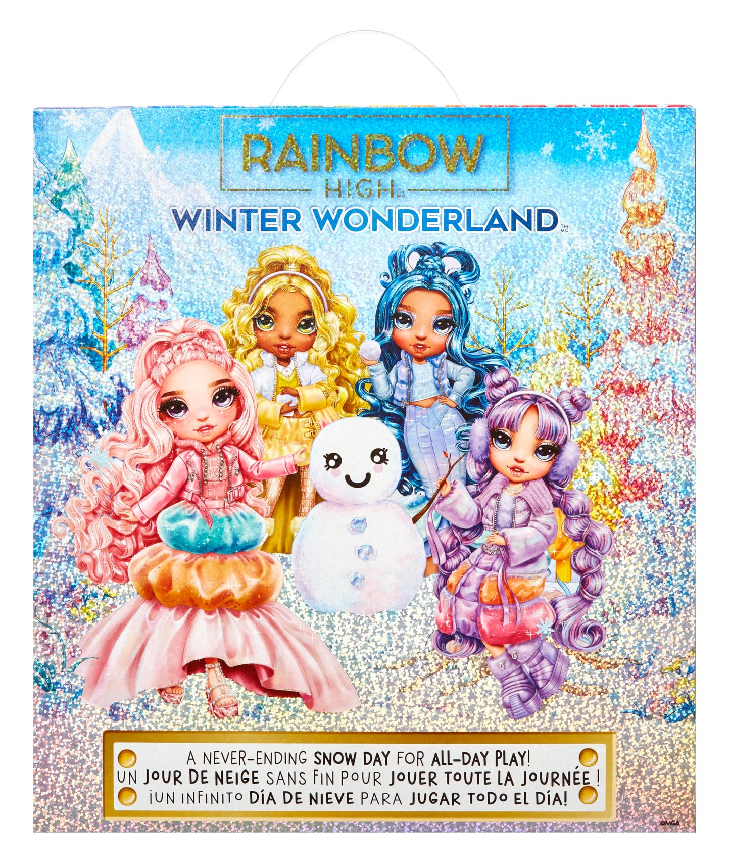 Muñeca Rainbow High Violet Willow morado Atuendos de Nieve Mágicos con Kit para Muñecos de Nieve de Arena Kinética