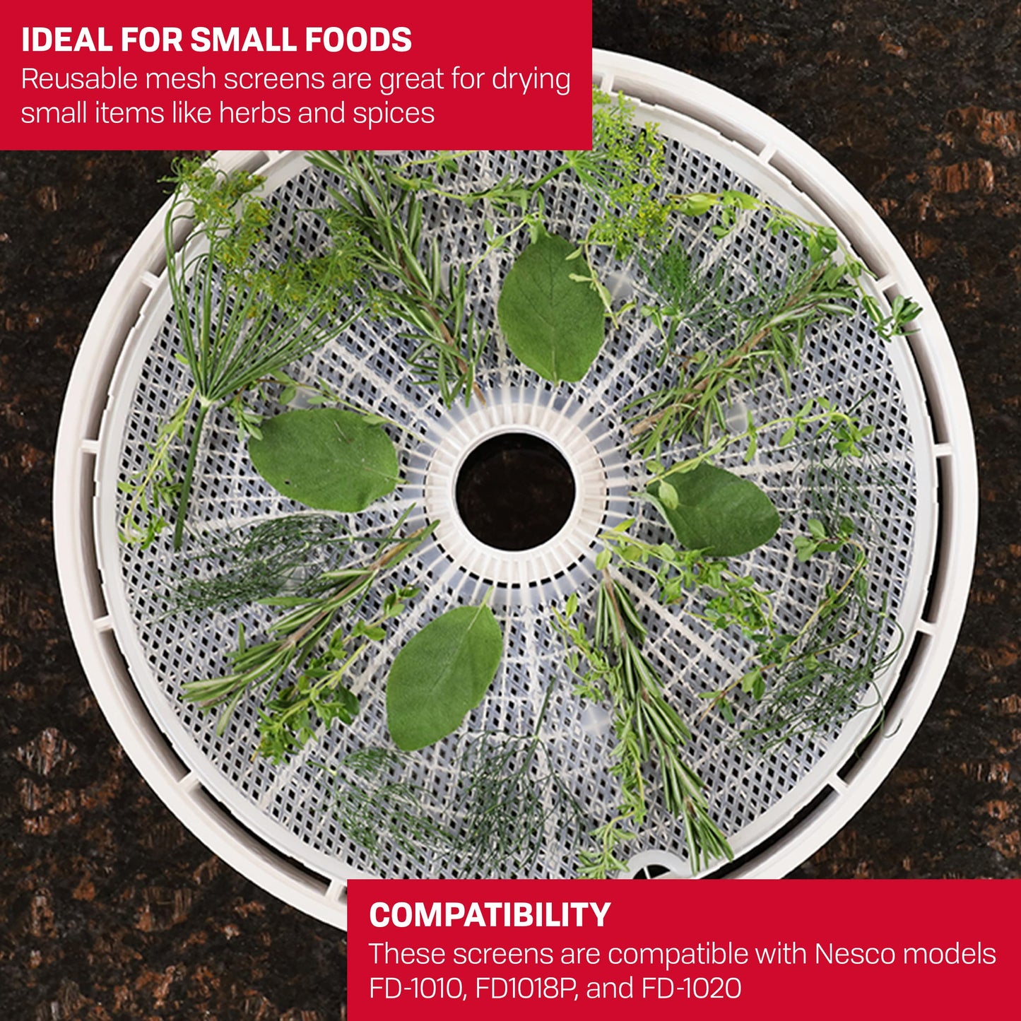 Set de Pantallas Grandes Clean-a-Screen Nesco para Deshidratadores FD-1010 FD-1018P FD-1020