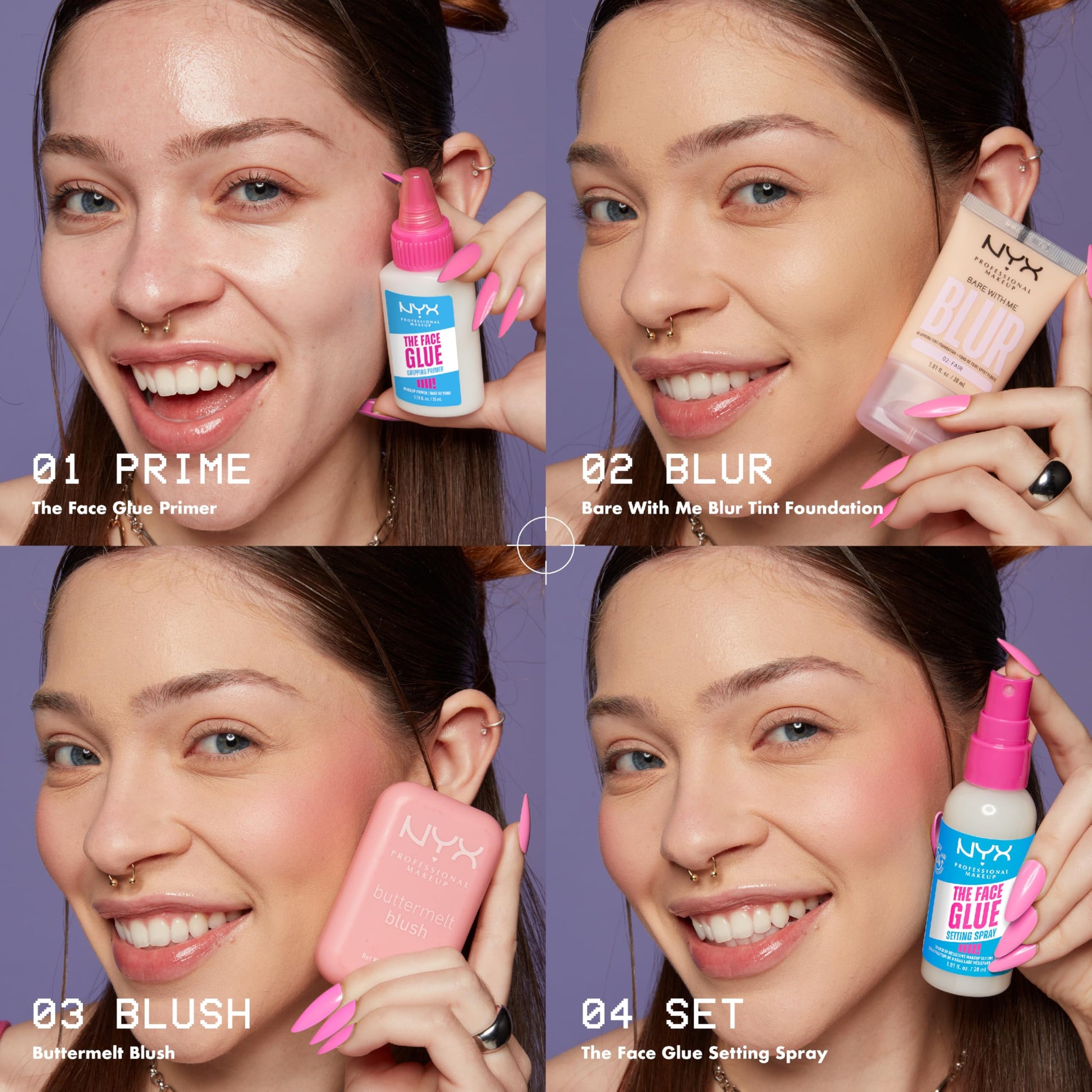 NYX PROFESSIONAL MAKEUP FACE GLUE SPRAY FIJADOR DE MAQUILLAJE (TRANSPARENTE)