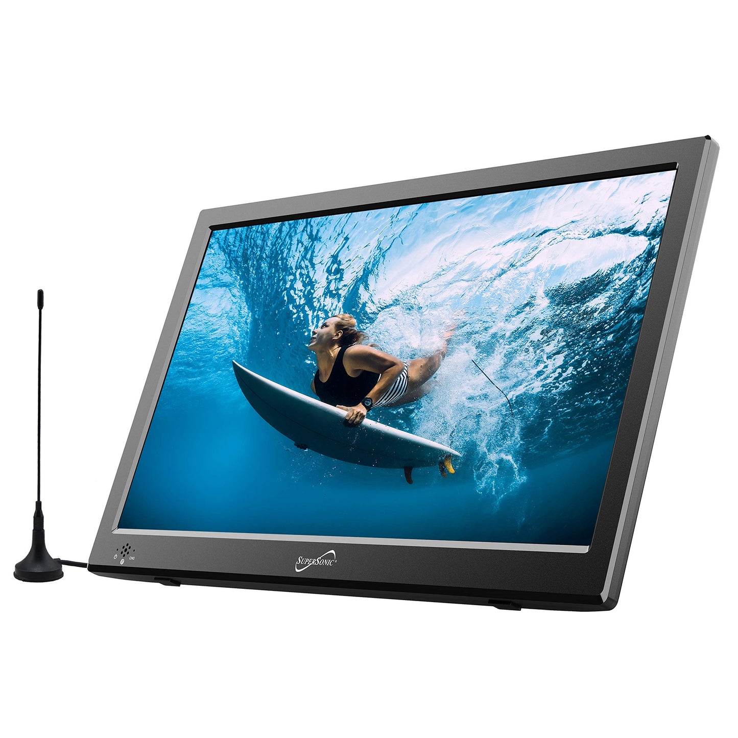 Televisor LED Portátil Supersonic 13" con USB/SD, HDMI, Radio FM y Batería Recargable