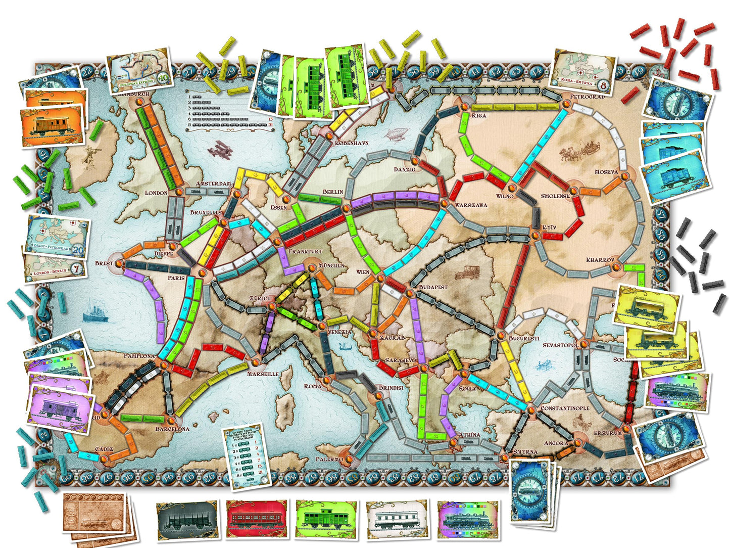 Days of Wonder Ticket to Ride Europe - Juego de Mesa de Estrategia sobre ferrocarriles (en inglés)