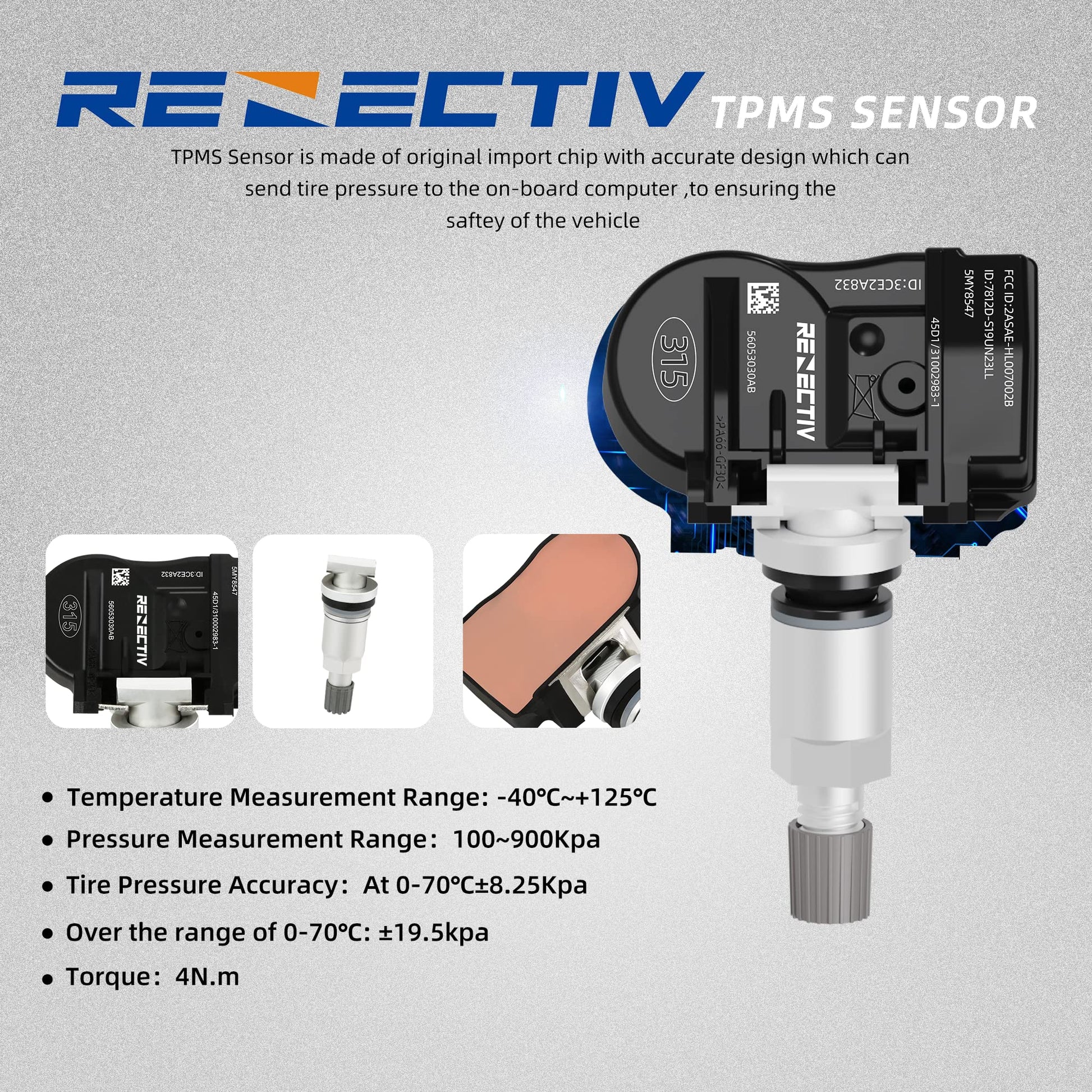 TPMS - Sensor de 4 sensores de presión de neumáticos de 315 MHz, compatibles con Dodge Replace OE#56053030AC 68078861AA 56053036AA 56029479AA 56053030AB 56053036AA 56029465AB 4313057779 L00 5
