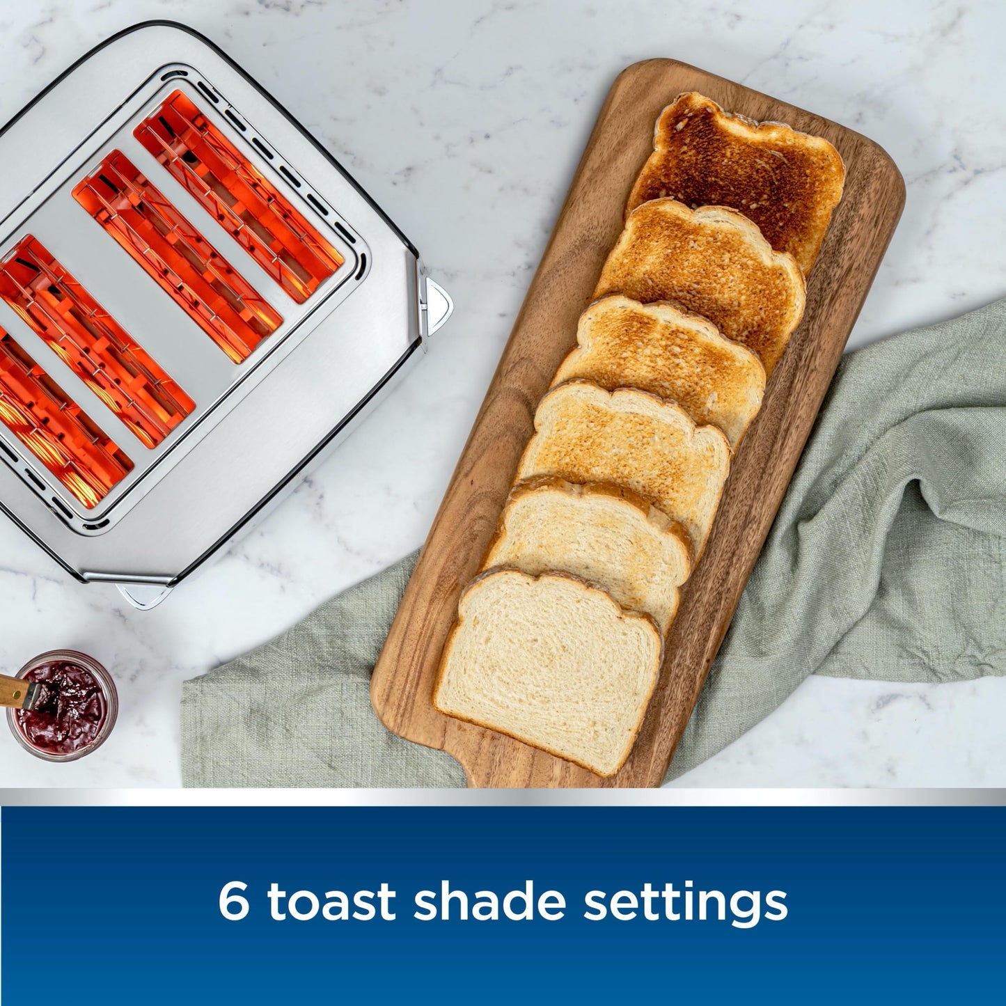 Oster - Tostadora con pantalla táctil de 4 rebanadas con tecnología Easy Touch y temporizador de cuenta regresiva digital, acero inoxidable