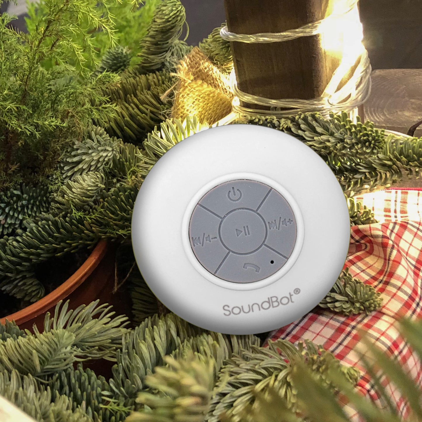 SoundBot® SB510 HD Water Resistant Bluetooth 3.0 Shower Speaker, Handsfree Portable Speakerphone with Built-in Mic, 6hrs of playtime, Control Buttons and Dedicated Suction Cup for Showers, Bathroom, Pool, Boat, Car, Beach, & Outdoor Use (White)