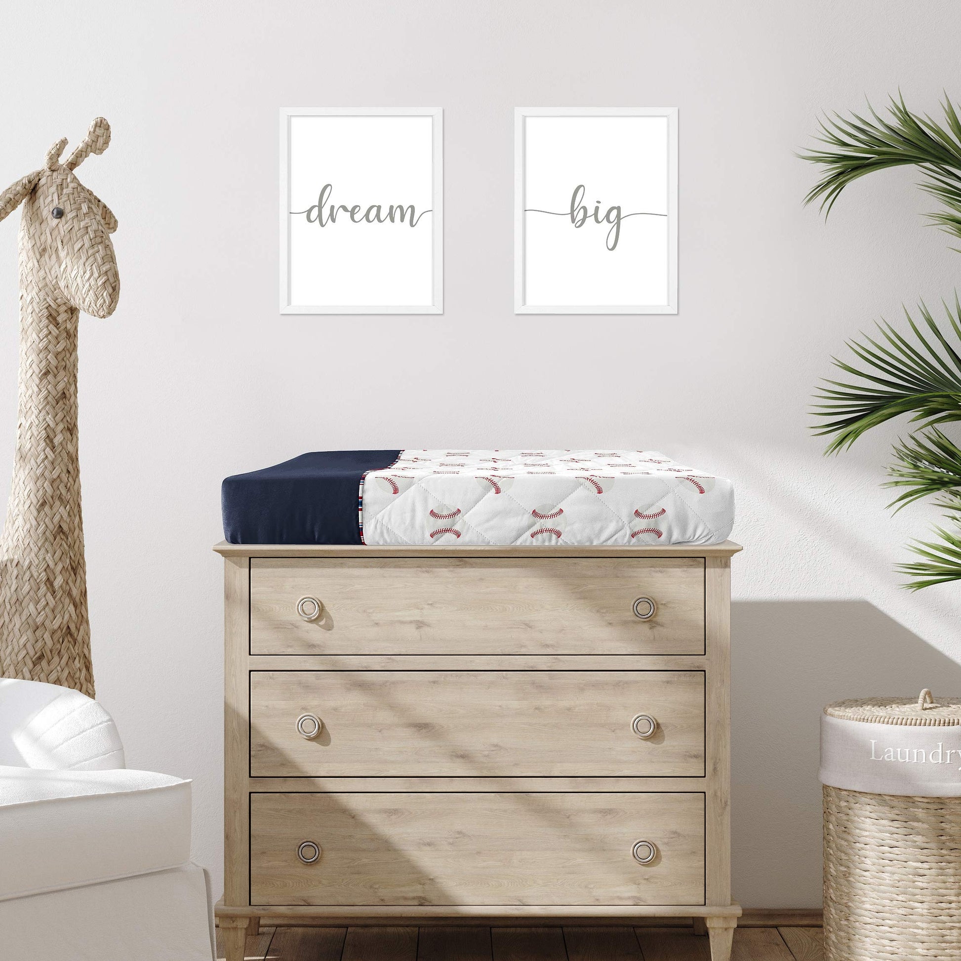 Funda para Cambiador Sweet Jojo Designs Rojo Blanco Azul Diseño de Parche de Béisbol