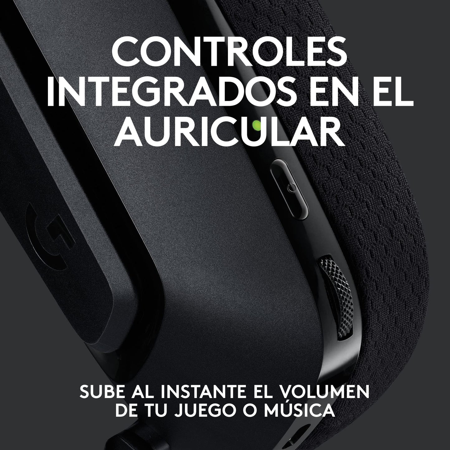 Logitech G535 Lightspeed Audífonos Inalámbricos para Gaming - Ligeros, Micrófono Volteable para silenciar, compatibles con PC, PS4, PS5, hasta 33 hrs de batería, Recargables USB - Negro