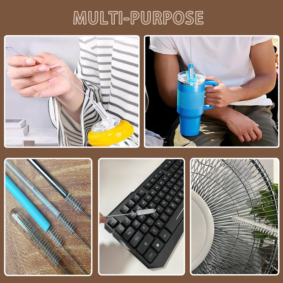 CIDYAUST - cepillo para polvo limpiador de pajitas para vaso Stanley, cepillo para polvo de paja de 10 pulgadas para tazas Stanley de 40 onzas, 30 onzas, 20 onzas, limpiador de pajitas Stanley para