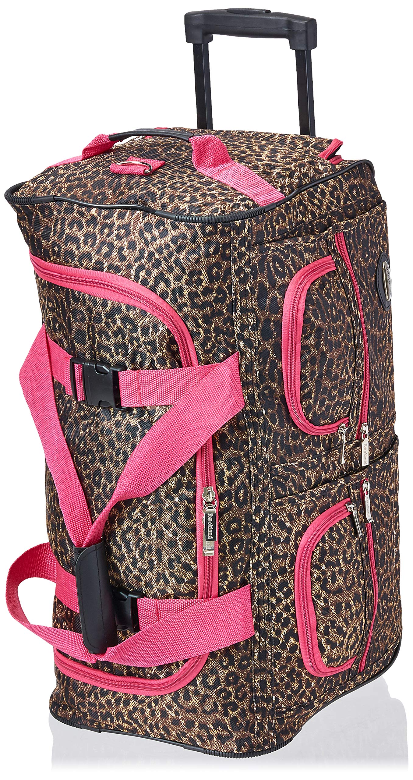 Bolsa de Lona con Ruedas Rockland Rosa Leopardo