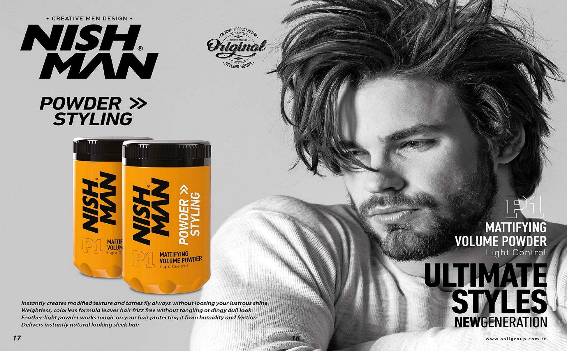 Nishman Hair Styling Series (P5+ Powder Wax Ultra Hold, 20 gr)