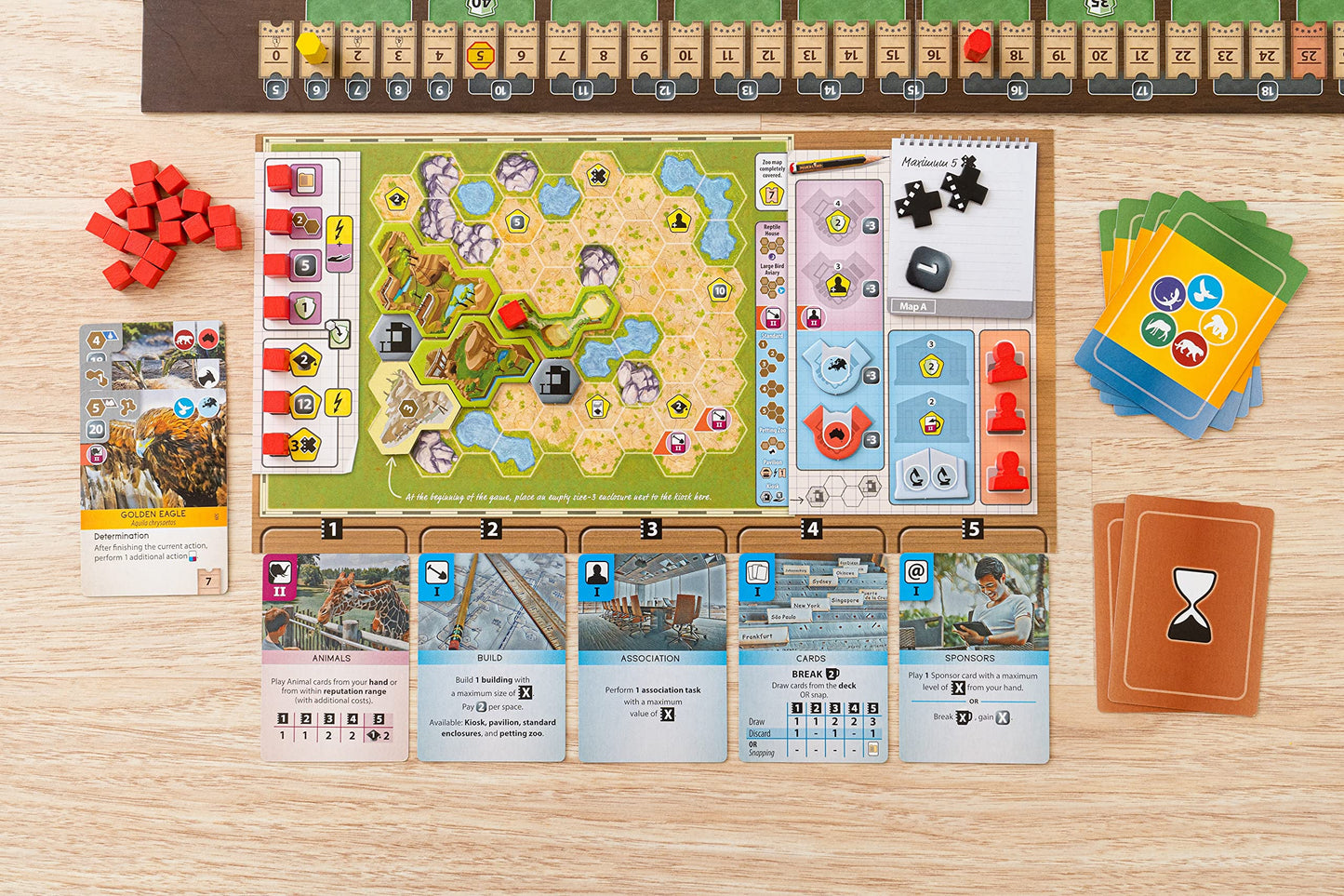 Capstone Games Ark Nova - Juego de Mesa de Estrategia de gestión de Manos, 1-4 Jugadores, Juego de 90 a 150 Minutos