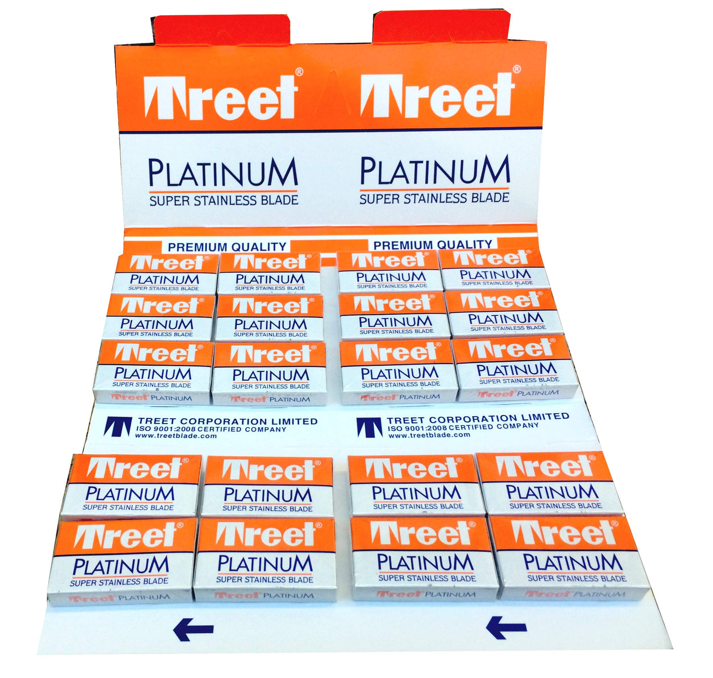 Treet Platinum - Cuchillas de afeitar de doble filo (200 cuchillas)