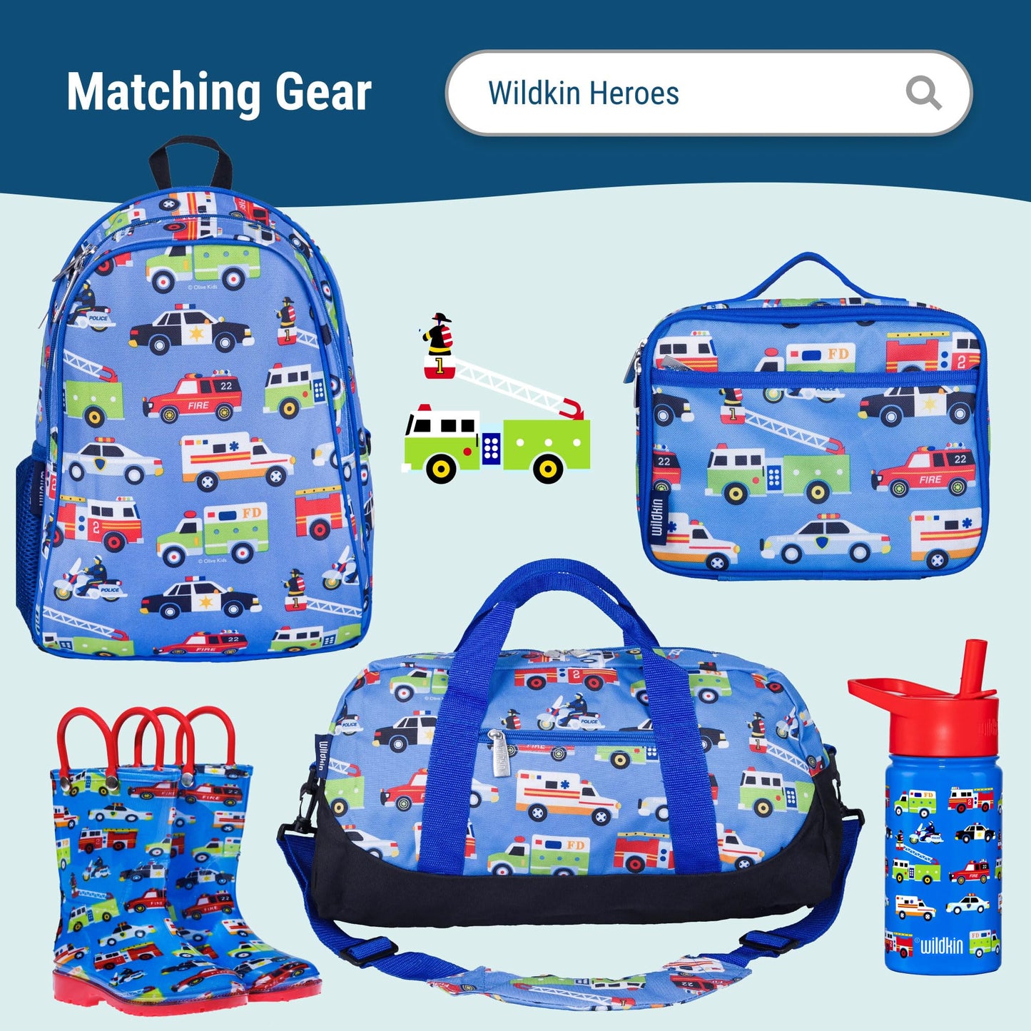 Wildkin - Funda de algodón para Siesta para niños, Suave, Cosida en Solapa, Duradera y se Adapta a Alfombrillas de Vinilo de 1.5 Pulgadas, héroes