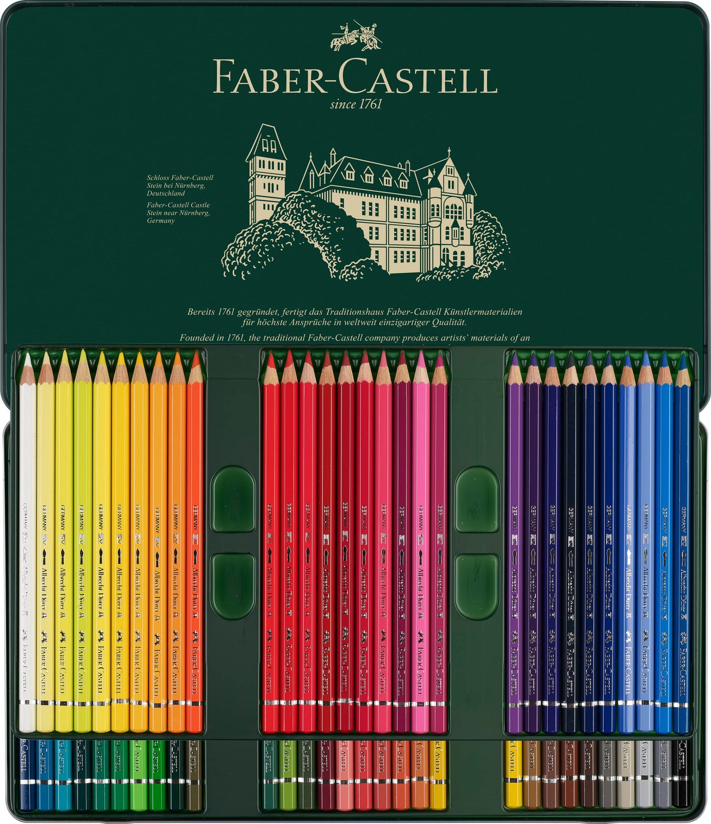 Faber-Castell Albrecht Dürer Colores Acuarelables Profesional con 60 Diferentes Colores, estos lápices acuarelables combinan la precisión del dibujo con la fluidez de la acuarela