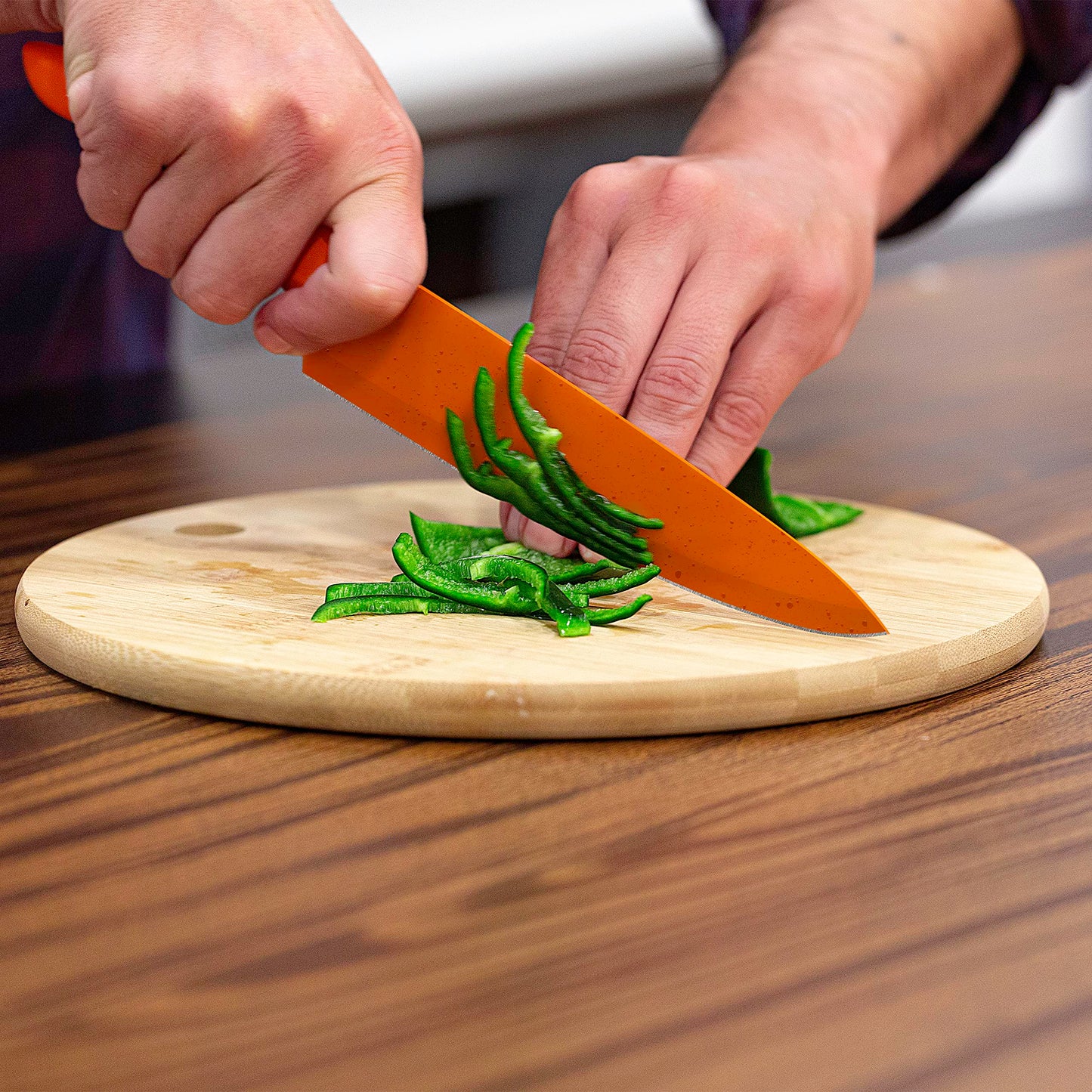 JADECOOK Juego de 2 Sartenes Nueva Generación con Kit Cuchillos Profesionales Sartén 20 cm y Sartén 24 cm con Nueva Tecnología Antiadherente Kit 5 Cuchillos Profesionales Diferentes Tamaños
