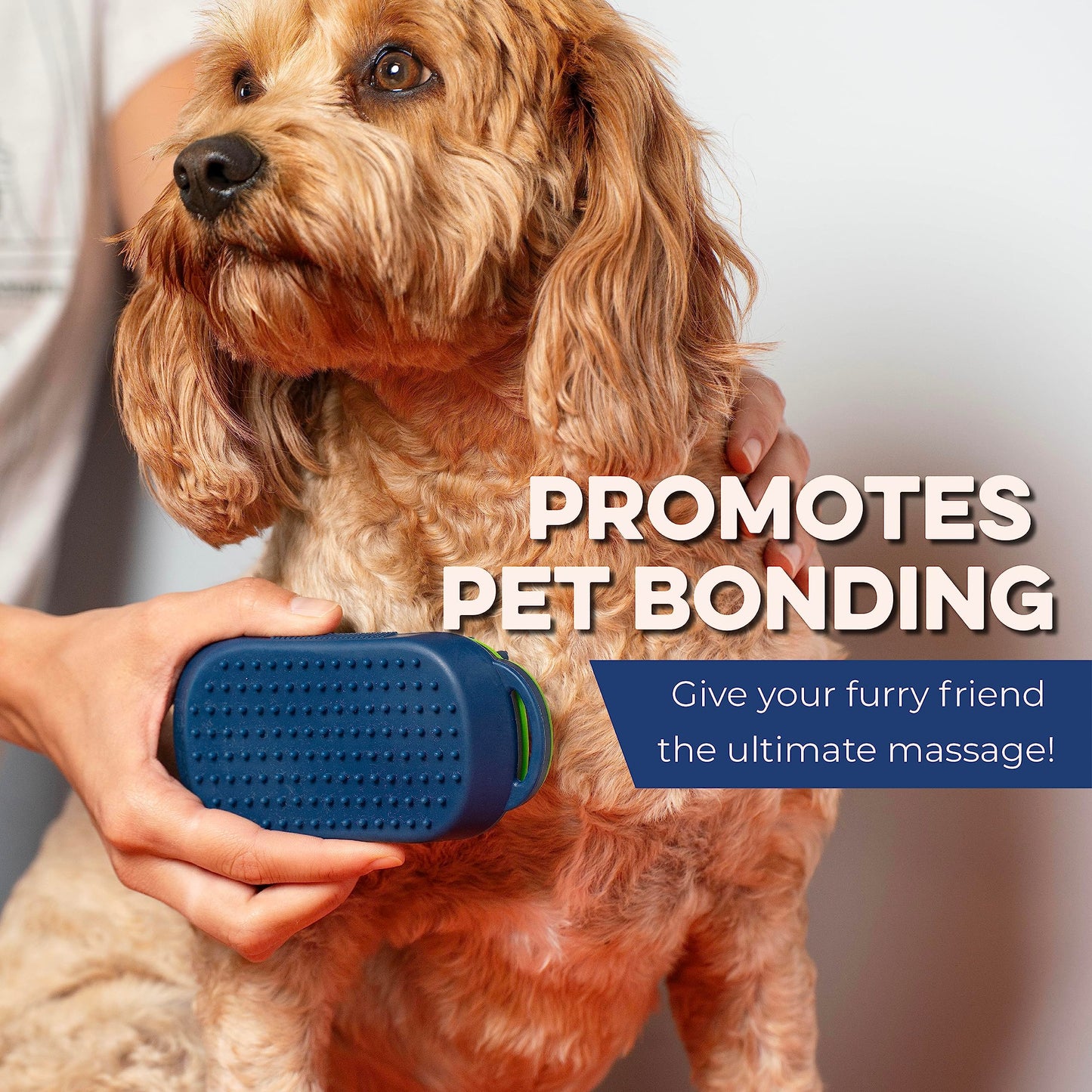 Bonza - cepillo para polvo de masaje para perros y gatos, cepillo para polvo de baño para perros con visualización extraíble, cerdas de silicona suave para un aseo suave para mascotas, peine de curry para lavado, cepillado para mascotas de pelo corto, med