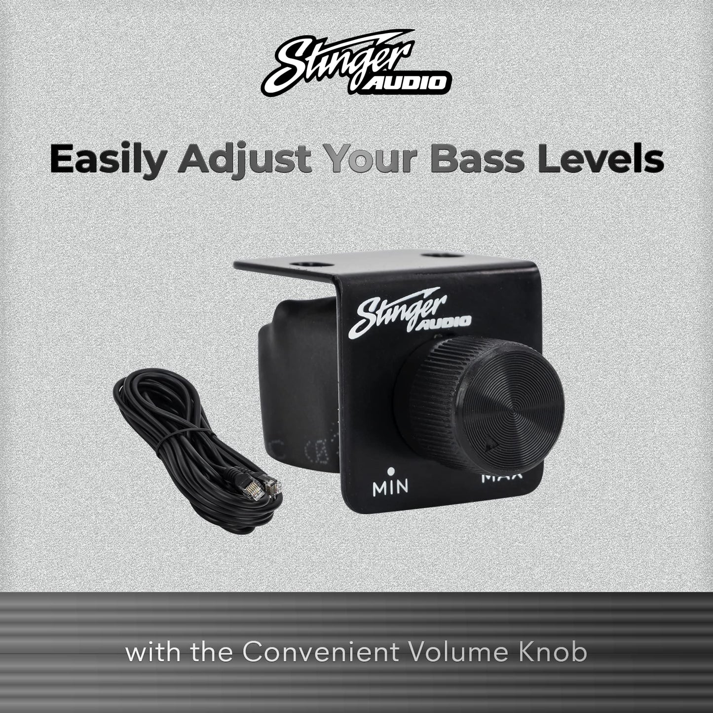 Amplificador de Audio Monobloque Stinger Negro con Control Remoto de Graves para Coche