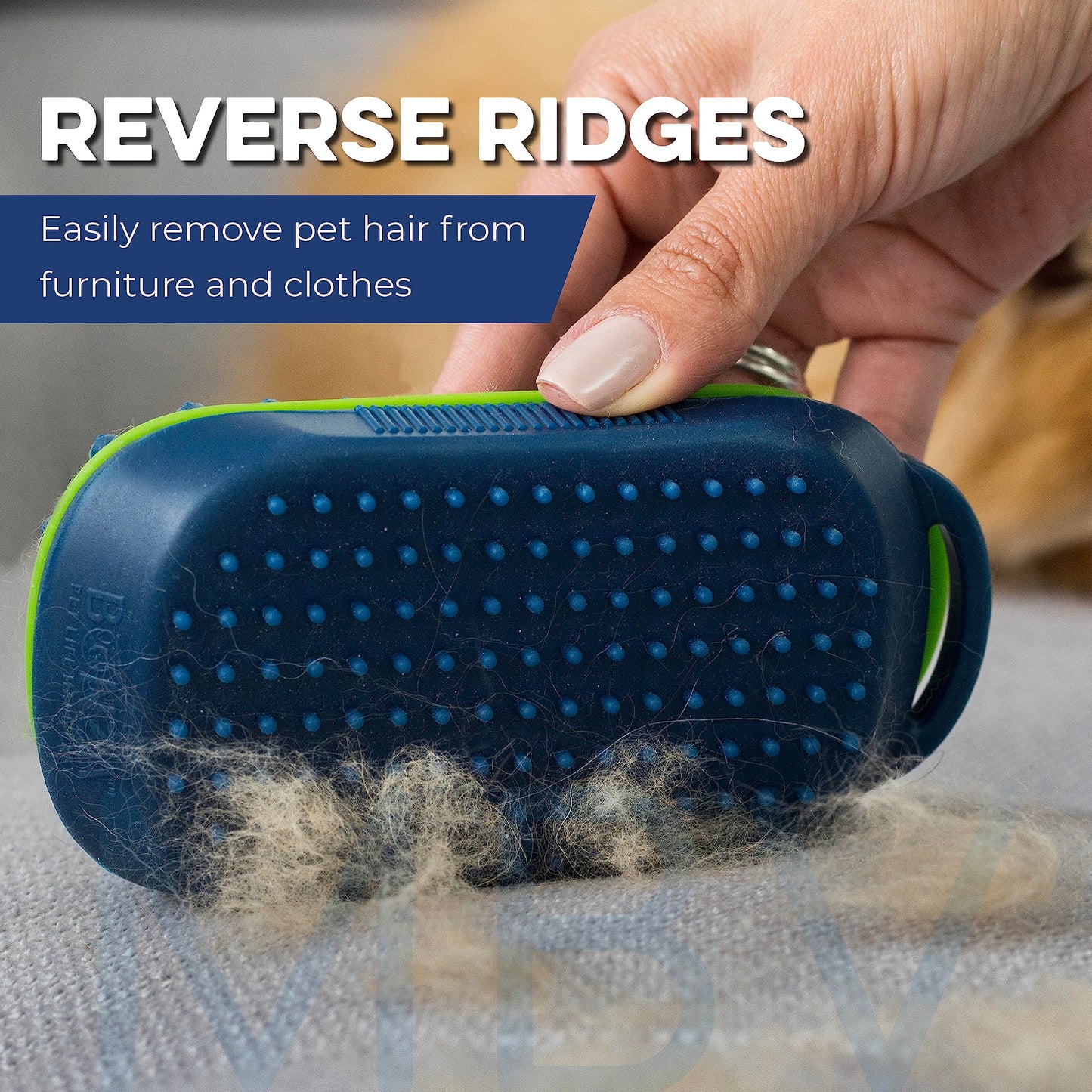 Bonza - cepillo para polvo de masaje para perros y gatos, cepillo para polvo de baño para perros con visualización extraíble, cerdas de silicona suave para un aseo suave para mascotas, peine de curry para lavado, cepillado para mascotas de pelo corto, med