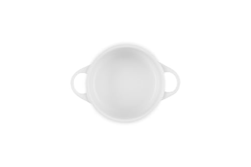 Le Creuset Cocotte redondo de gres pequeño, 14 onzas, blanco