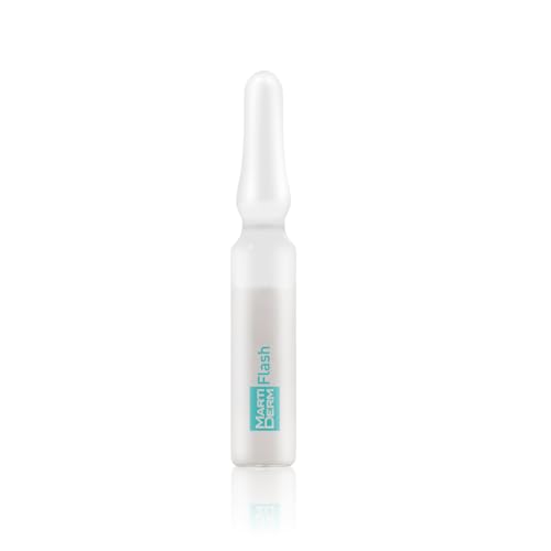 MartiDerm Flash Ampolletas Faciales hidratantes efecto antifatiga inmediata. Ácido Hialurónico + Silicio + Proteínas tensoras. Disimula arrugas e imperfecciones al instante - 5 ampolletas