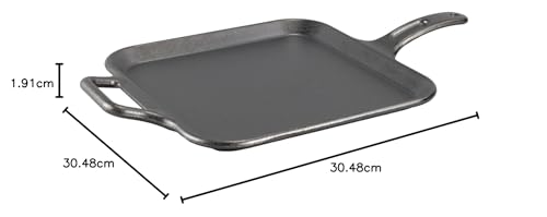 Lodge Pro-Logic P12SG3 Square Griddle, 12-inch