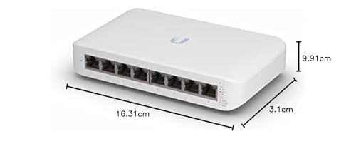 Ubiquiti UniFi Switch Lite 8 PoE | Switch Gigabit de 8 Puertos con 4 Puertos PoE+ 802.3at (USW-Lite-8-PoE), Blanco