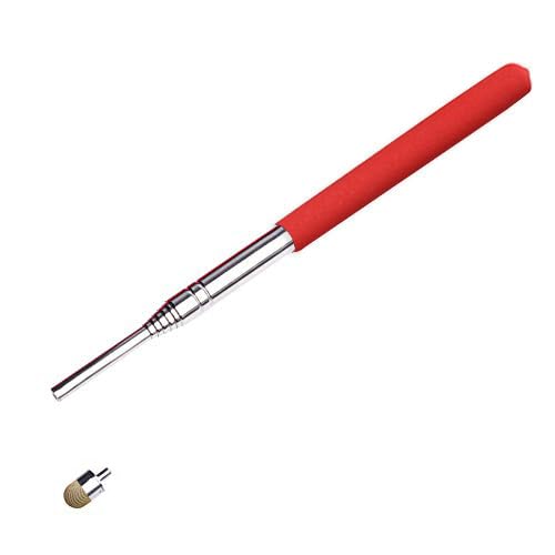 Puntero telescópico para profesores, puntero de enseñanza para aula, puntero retráctil de metal a mano, longitud extendida de 39 pulgadas, puntero de pizarrón blanca de presentación de mano (rojo esmerilado)