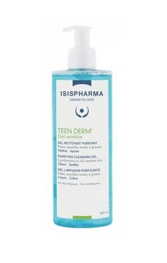 Isispharma Teen derm Gel Sensitive 400 ml, gel de limpieza para pieles grasas o mixtas