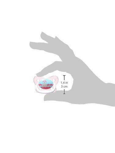 Dr. Brown's PreVent Chupete de contorno, etapa 1 (0 – 6 m), diseño de lunares, color rosa