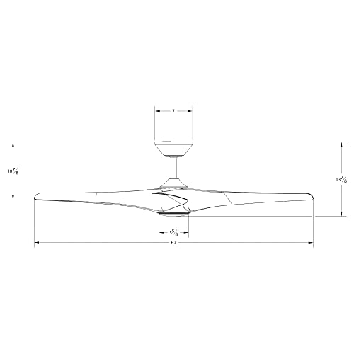 Ventilador de Techo Zephyr Negro Mate con Luz LED y Control Remoto Inteligente para Interiores y Exteriores