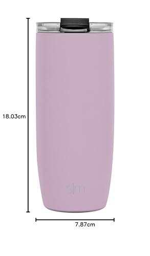 Taza de Café Simple Modern Lavender Mist con Tapa Abatible y Acero Inoxidable Aislado para Viajes