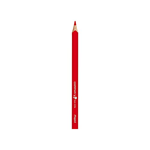 Maped Color'Peps - Lápices de madera para colorear, mina suave y resistente, triangular para un mejor agarre, fácil de usar, 12 colores brillantes jumbo de 4,7 mm