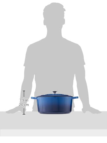 Crock Pot Olla, Horno ovalado holandés, Azul, 7-Quart, 1