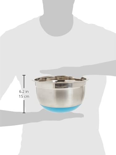 Bowl de Mezcla Excelsteel Acero Inoxidable Base Antideslizante 3 Cuartos