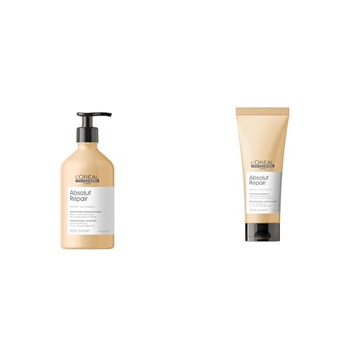 L'Oreal Professionnel Shampoo Reparador Para Cabello Danado 500 Ml Serie Expert Absolut Repair Gold + L'Oreal Professionnel Acondicionador reparador para cabello danado 200 ml