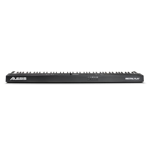 Alesis Teclado Piano con 88 Teclas y 480 Sonidos, Altavoces, MIDI USB, Estuche, Soporte, Auriculares, Pedal y Lecciones de Piano Incluidas
