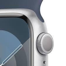 Reloj Inteligente Apple Watch Series 9 GPS 45mm Aluminio Plateado Banda Azul Deportiva Renewed