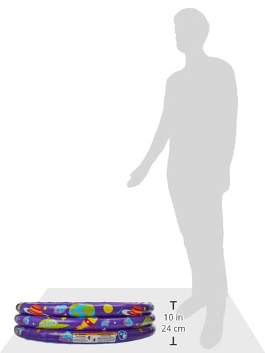 Bestway 52466 Alberca Inflable Redonda 1.02x.25cm 3 Anillos Morada con Pelotas Clave, Multicolor