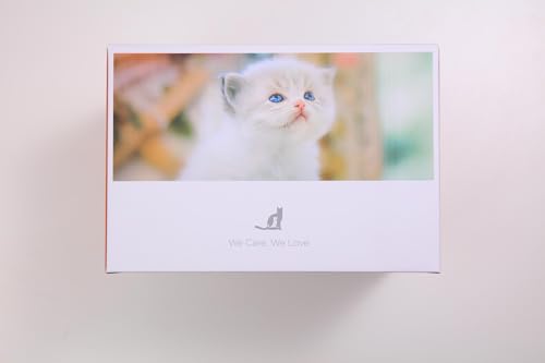Fuente de agua inalámbrica para gatos [separación de agua y batería] FEELNEEDY Dispensador de agua para mascotas con sensor de movimiento, 3.5 l/12 onzas 4000 mAh con pilas para gatos, perros con 6