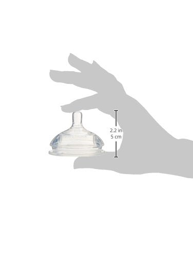 Comotomo Set de 2 Tetinas de Repuesto para Biberones, Flujo Variable, Transparente