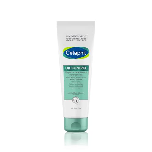 CETAPHIL OIL CONTROL Limpiador Facial Control Imperfecciones 250ml Limpia Profundamente Reduce Poros y Puntos Negros Elimina Exceso de Grasa Recomendado por Dermatólogos para Piel Sensible