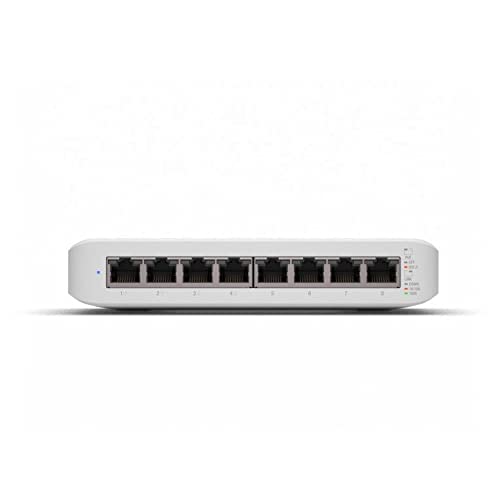 Ubiquiti UniFi Switch Lite 8 PoE | Switch Gigabit de 8 Puertos con 4 Puertos PoE+ 802.3at (USW-Lite-8-PoE), Blanco