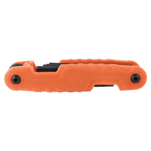 Klein Tools 70553 Juego de llaves hexagonales plegables Pro de 3 piezas, métricas, SAE, tamaños Torx, 31 llaves, acero aleado tratado térmicamente de fuerza industrial