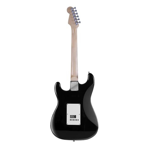 Guitarra Eléctrica Negra De 6 Cuerdas de 39" de madera, 3 pastillas, 22 trastes, 3 plumillas 1 palanca y Correa/Funda KGE-3901