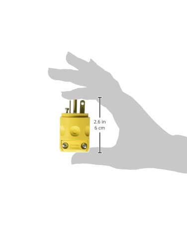 Leviton 620PV-000 Clavija de PVC, Grado Comercial, 20Amp, 250V, 2P, 3H, Nema 6-20P