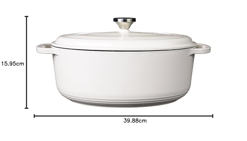 Lodge Horno holandés de hierro fundido esmaltado, Blanco, 6.6 l, 1
