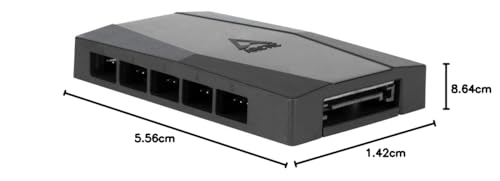 ARCTIC Case Fan Hub - Distribuidor de Ventiladores PWM de 10 Veces con Potencia SATA - Negro