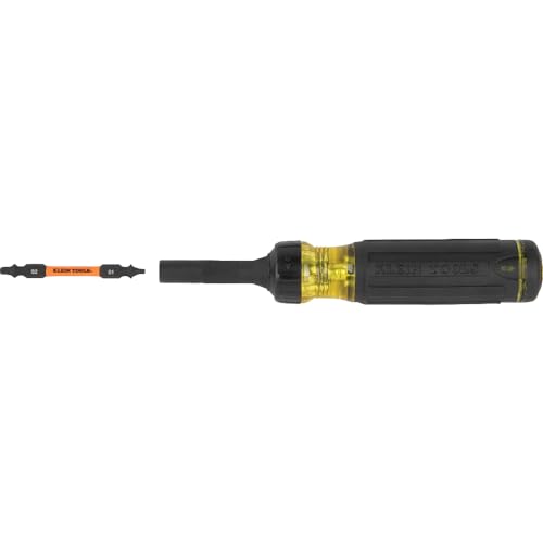 Klein Tools - Destornillador de carraca de múltiples bits, 32313HD, herramienta de impacto 13 en 1, con 6 puntas de doble extremo y destornillador de tuerca de 0.6 cm