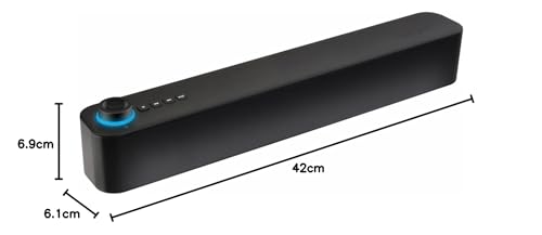 Lirgcuatro Mini Barra de Sonido Estéreo Bluetooth 5.0 Inalámbrico con Subwoofer para TV，Altavoz PC Portátil Llamadas Manos Libres, Altavoces para Cine en Casa, con Audio Micrófono Incorporado(Negro)